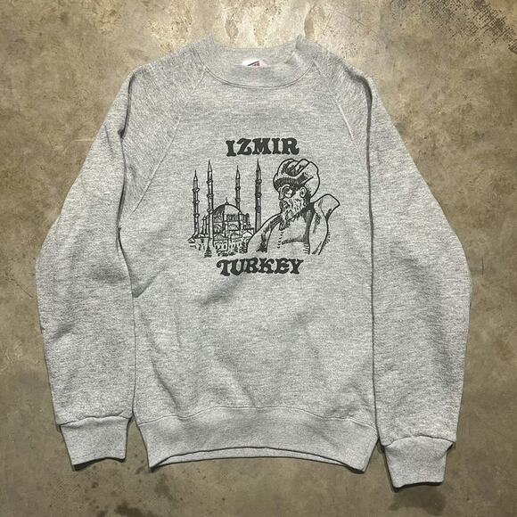Vintage 80s Izmir Turkey Grey Destination Sweatshirt - Picture 1 of 3